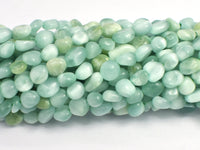 Green Angelite Beads, 5x7mm Nugget Beads, 15.5 Inch-RainbowBeads