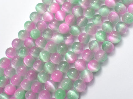 Selenite - Green & Purple, 8mm (8.5mm)-Rainbow Beads