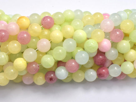 Jade - Multi Color, 8mm (8.5mm) Round-Rainbow Beads