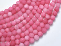 Matte Jade - Pink, 6mm Round-Rainbow Beads
