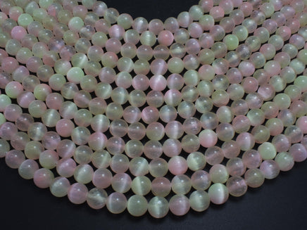 Selenite - Peach & Yellow, 8mm (8.5mm)-Rainbow Beads