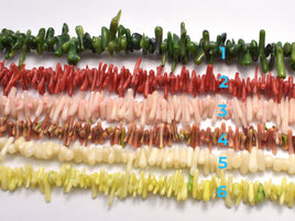 Coral, 7mm - 12mm Stick Beads, 15-16 Inch-RainbowBeads