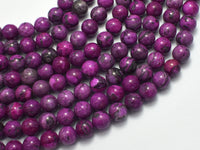 Gray Picture Jasper - Purple, 8mm (8.5mm)-Rainbow Beads