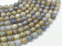 Mystic Coated Labradorite Beads, 8mm (7.8mm) Faceted Round-RainbowBeads