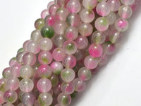 Jade - Pink & Green, 8mm Round-Rainbow Beads