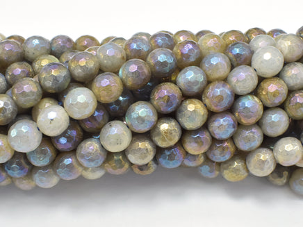 Mystic Coated Labradorite Beads, 8mm (7.8mm) Faceted Round-RainbowBeads