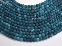Matte Jade - Blue, 6mm Round-Rainbow Beads