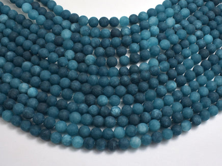 Matte Jade - Blue, 6mm Round-Rainbow Beads