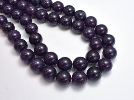 Jade - Dark Purple, 14mm, Round Beads-Rainbow Beads