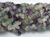 Fluorite Beads, Rainbow Fluorite, 4-10mm Chips Beads