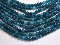 Jade - Blue, 6mm Round-Rainbow Beads