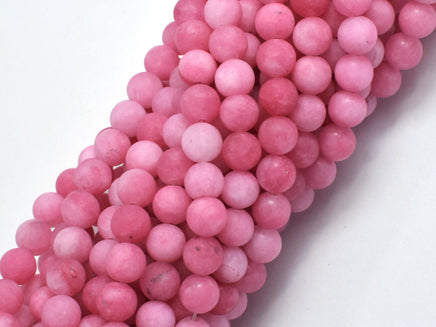 Matte Jade - Pink, 6mm Round-Rainbow Beads