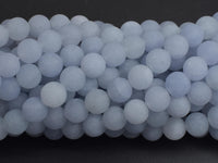 Matte Jade - Light Blue, 8mm Round-Rainbow Beads