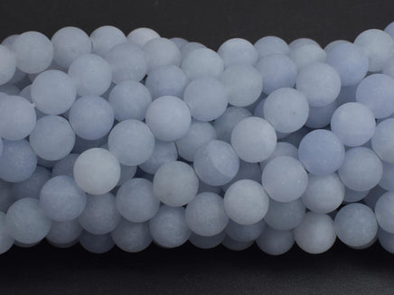 Matte Jade - Light Blue, 8mm Round-Rainbow Beads