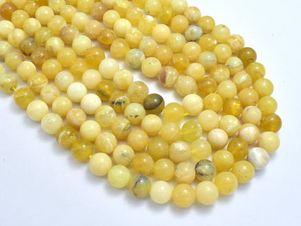 Yellow Opal, 8mm-9mm Round Beads-RainbowBeads