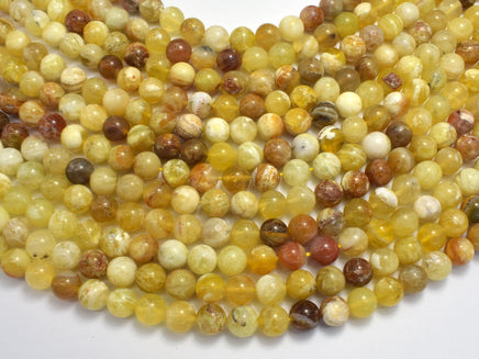 Yellow Opal, 8mm (8.5mm) Round-Rainbow Beads