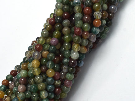 Indian Agate Beads, Fancy Jasper Beads, 4mm Round Beads-RainbowBeads