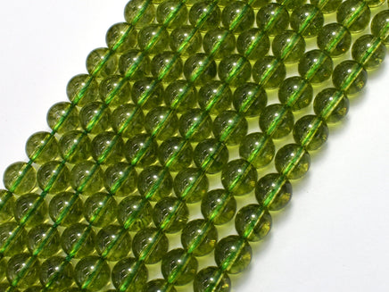 Quartz - Peridot Color, 8mm (8.5mm) Roun-RainbowBeads