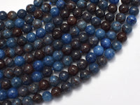 Blue Opal, 6mm (6.6mm) Round-Rainbow Beads