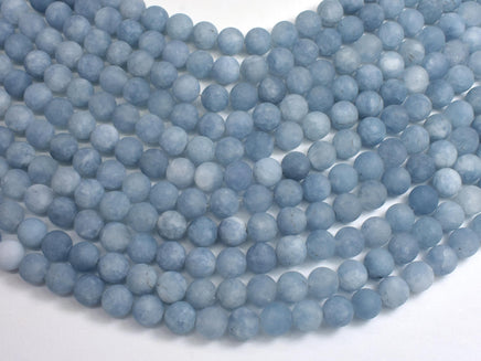 Matte Jade - Aquamarine Color, 8mm Round-Rainbow Beads