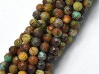 Natural Turquoise, 4mm Micro Faceted Round-RainbowBeads