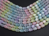 Selenite, Gypsum, Multi Color, 6x9mm Tube-Rainbow Beads