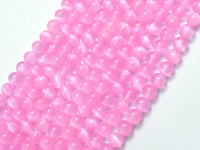 Selenite - Pink, 6mm (6.5mm) Round-RainbowBeads