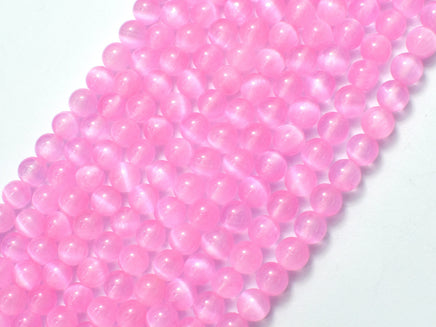 Selenite - Pink, 6mm (6.5mm) Round-RainbowBeads