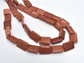 Goldstone Beads, 13x18mm Rectangle Beads, 13.5 Inch 19 Beads