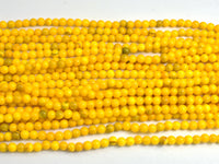 Jade - Yellow, 4mm Round-Rainbow Beads