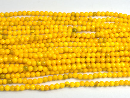 Jade - Yellow, 4mm Round-Rainbow Beads