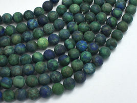 Matte Azurite Malachite Beads, 8mm Round Beads