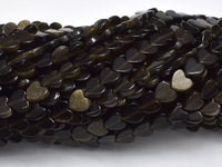 Golden Obsidian, 6mm Heart-Rainbow Beads