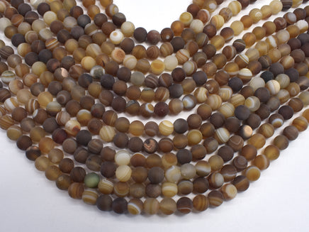 Matte Banded Agate, 6mm Round Beads-Rainbow Beads