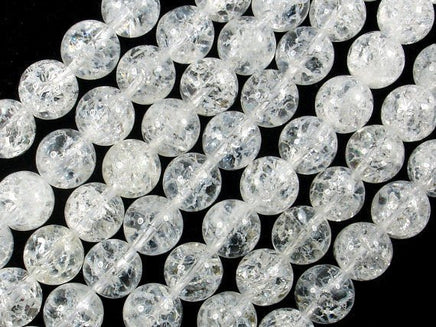 Crackle Clear Quartz Beads, 10mm Round Beads-Rainbow Beads