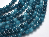 Jade - Blue, 6mm Round-Rainbow Beads