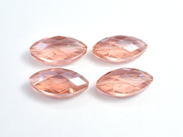 Crystal Glass 12x25mm Faceted Marquise Beads, Peach, 1piece