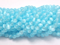 Selenite - Blue, 6mm (6.5mm) Round-RainbowBeads