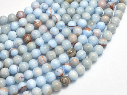Jade - Light Blue, 6mm Round-Rainbow Beads