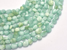 Green Angelite Beads, 5x7mm Nugget Beads, 15.5 Inch-RainbowBeads