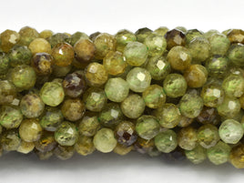 Green Garnet Beads, 3mm (3.4mm) Micro Faceted Round-RainbowBeads