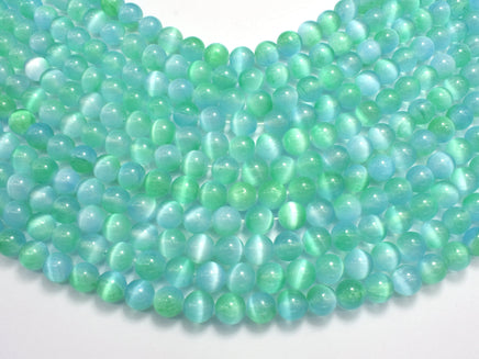 Selenite - Green & Blue, 8mm (8.5mm) Round-RainbowBeads