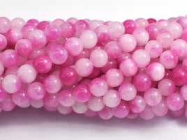 Jade - Pink & White, 6mm Round
