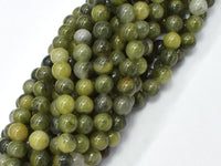 Green Line Quartz Beads, 8mm, Round-RainbowBeads