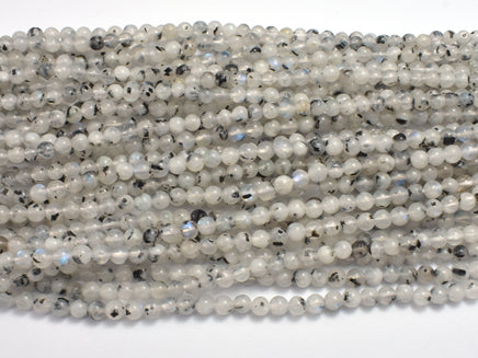 White Moonstone Beads, 4mm (4.5mm) Round-RainbowBeads