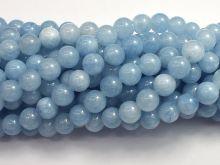 Jade - Aquamarine Light Blue 8mm Round-Rainbow Beads