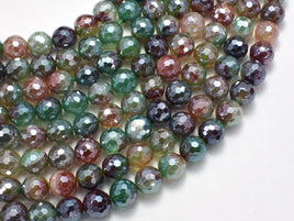 Mystic Coated Rainbow Agate, 8mm Faceted Round-Rainbow Beads