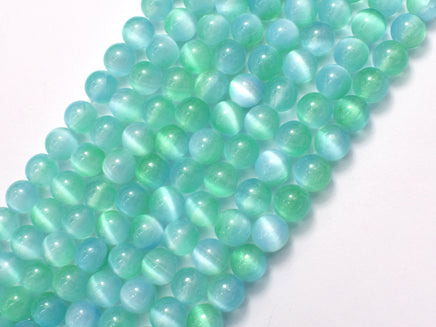 Selenite - Green & Blue, 8mm (8.5mm) Round-RainbowBeads