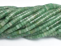 Green Aventurine, 2x4mm, Heishi Disc-Rainbow Beads