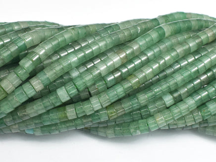 Green Aventurine, 2x4mm, Heishi Disc-Rainbow Beads